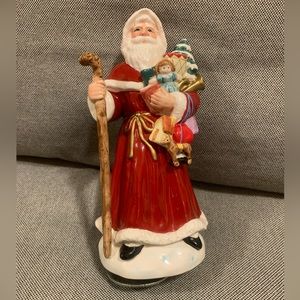 Geo.Z. Lefton China 1993  Rotating Musical Santa "Silver Bells" Hand Painted